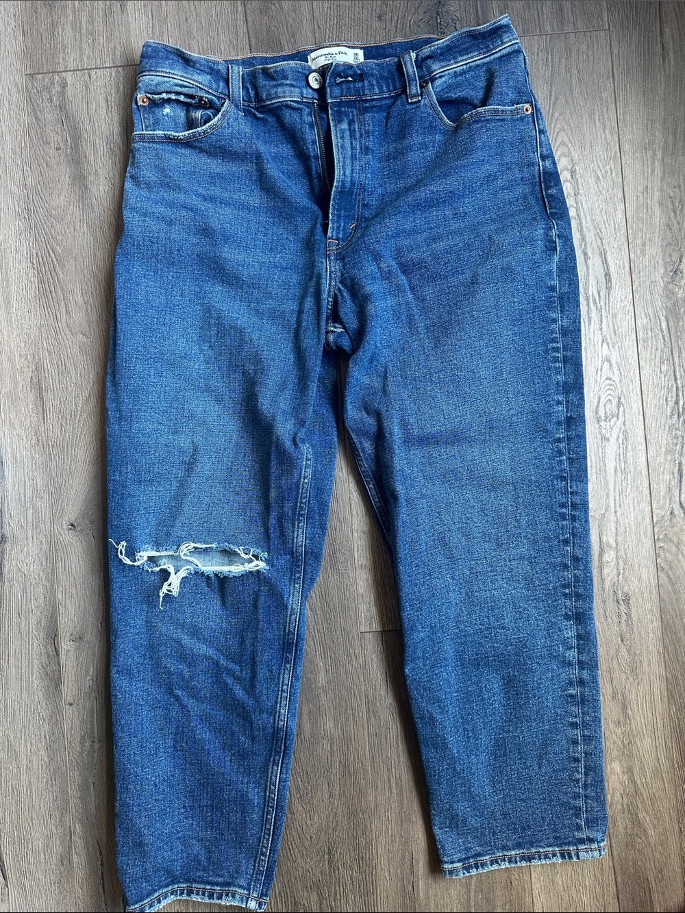 Abercrombie & Fitch Dark Blue High-Rise mom jeans